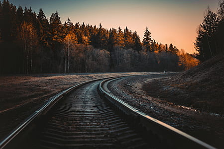 Train Rail during Golden Hour thumbnail