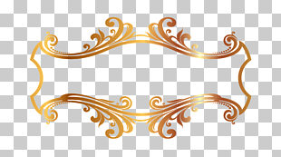 Ornament Decorative arts , Hollow gold frame, gold frame illustration PNG clipart