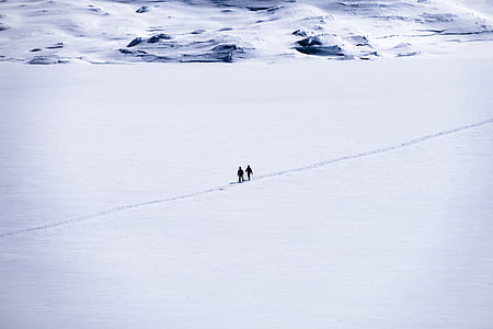 two person trail on snow thumbnail