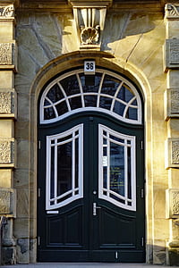 closed black metal door thumbnail