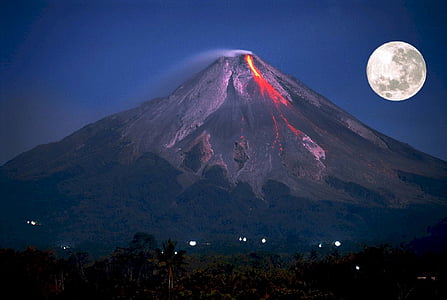 volcano eruption during night thumbnail
