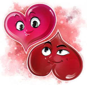 two hearts illustration thumbnail