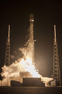 rocket launching during nighttime thumbnail