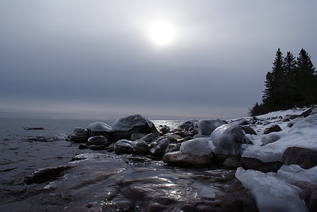 grayscale photography of sea during daytime thumbnail