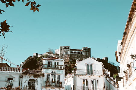 low-angle photo of gray concrete castle during daytime thumbnail