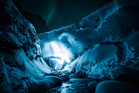 blue, ice, cave, light thumbnail