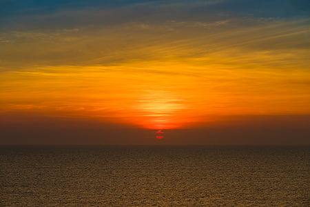 photo of sunset near body of water thumbnail