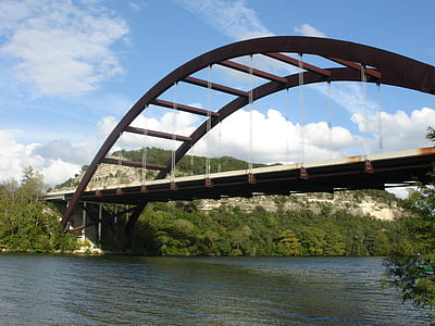brown wooden bridge under blue clouds thumbnail