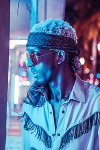 man wearing black aviator sunglasses with silver frames thumbnail