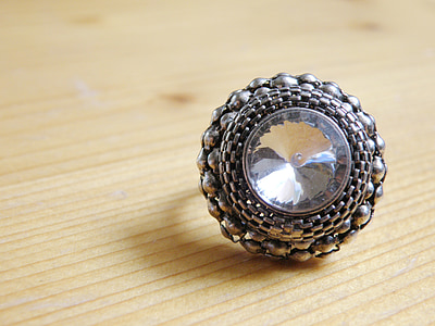 silver-colored clear gemstone encrusted ornament thumbnail