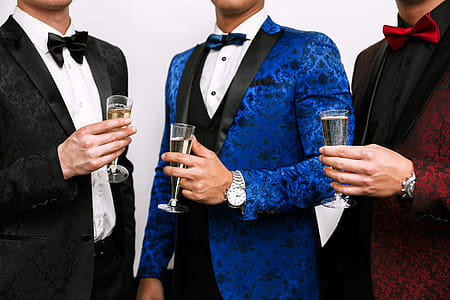 Formal Tuxedos In Red Black And Blue Photo thumbnail