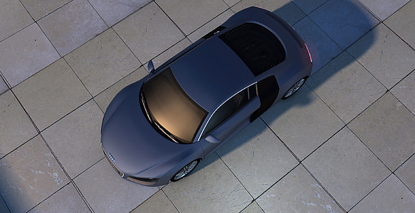 aerial view of gray Audi R8 thumbnail