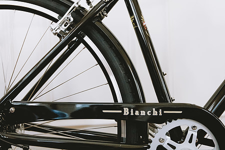black Bianchi bicycle with white background thumbnail