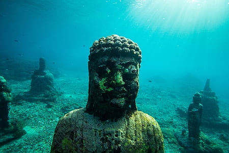 Buddha statues underwater thumbnail