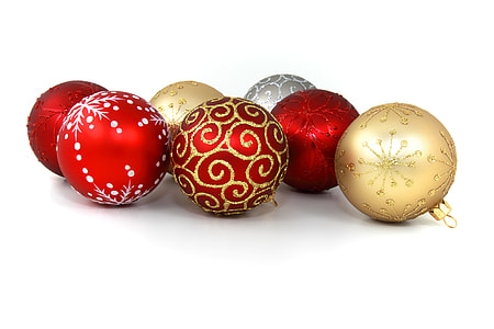 red, gold and silver bauble thumbnail