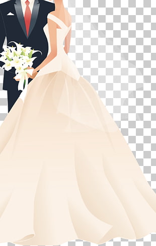 Wedding invitation Bridegroom, bride and groom, newly wed illustration PNG clipart