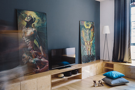 Modern loft apartment full of art thumbnail