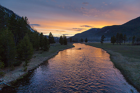 landscape photography of river surrounded with trees thumbnail