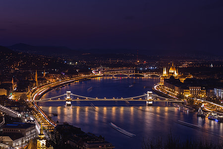 Night Time Bridge over the River Cityscape thumbnail