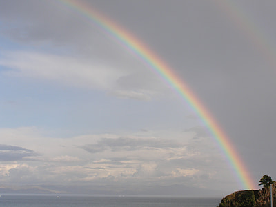 rainbow over body of water thumbnail