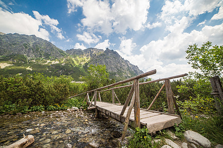 Wooden Bridge in High Tatras Mountains thumbnail