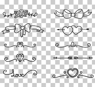 Letter Euclidean Drawing Ornament, A variety of cute arrow, black ribbon illustration PNG clipart