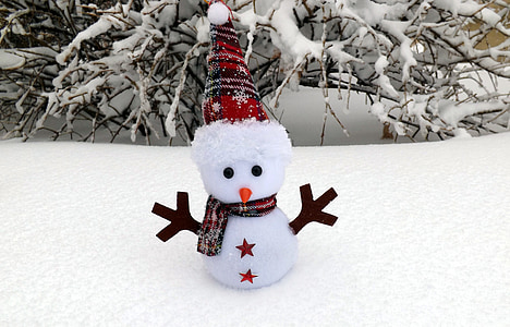 white snowman decor on snow thumbnail