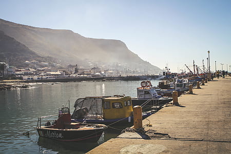 boats tied to concrete dock thumbnail