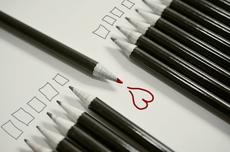pencils with red heartt drawing thumbnail