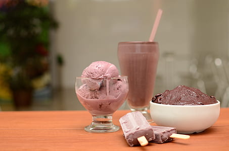 ice cream on glass bowl and popsicles thumbnail