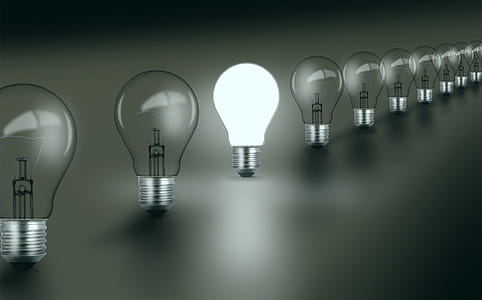 Bright Idea - Standing Out - Concept with Light Bulbs thumbnail