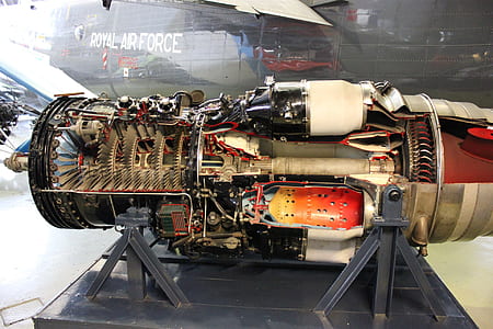 gray and red jet engine thumbnail