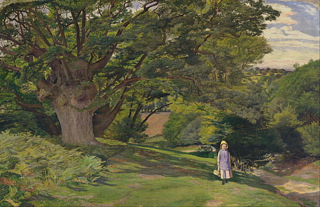 painting of girl near a giant tree thumbnail