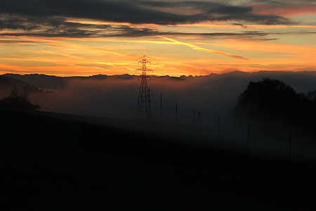 silhouette of transmission tower thumbnail
