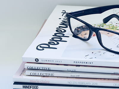 black framed eyeglasses on Peppermint magazine thumbnail