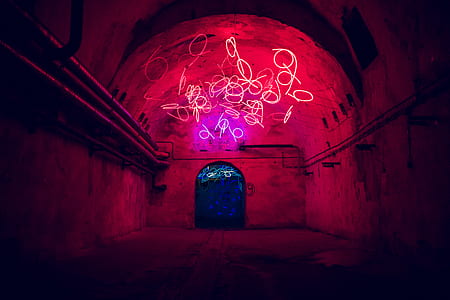 brown concrete tunnel with lights thumbnail