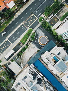 aerial photography of vehicle on road thumbnail