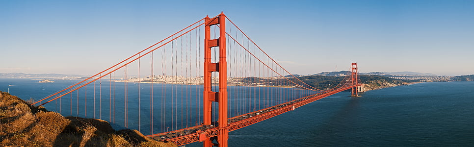 full-suspension bridge under sunset thumbnail