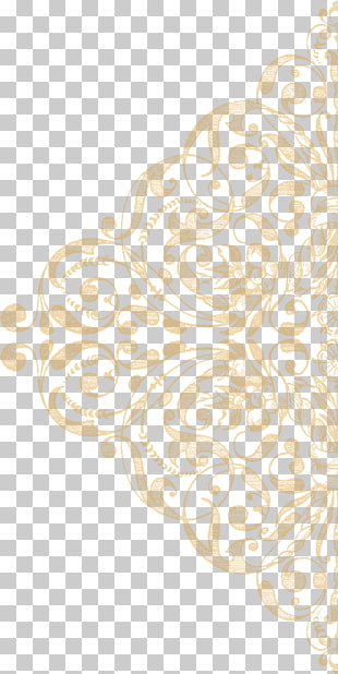Lace Texture mapping Pattern, Gold lace texture Ornament, beige floral border decor PNG clipart