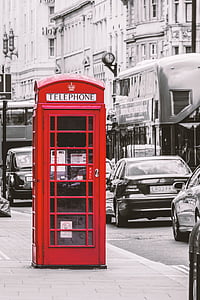 selective color of red Telephone booth thumbnail