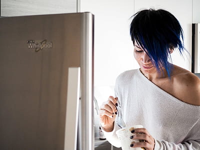 woman eating ice cream in cup thumbnail