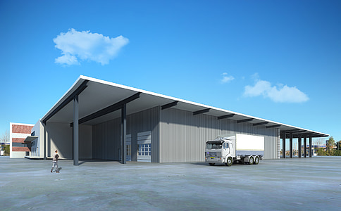 white truck parked beside gray building under blue sky concept illustration thumbnail