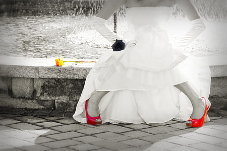 woman wearing white strapless dress thumbnail