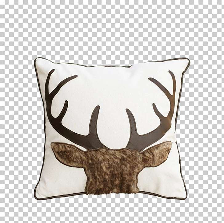 Red Deer Antler Throw Pillow Deer Antlers Square Pillow Scalp Png