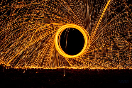 time lapse photography of fire dancing thumbnail