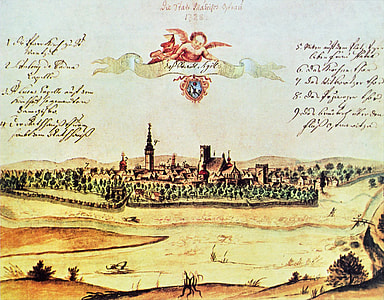 Drawing of Ostrava in 1728 in Czech Republic thumbnail