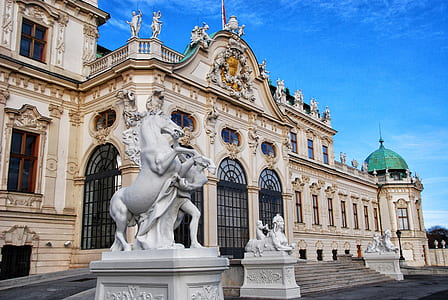 horse statues in front of building thumbnail