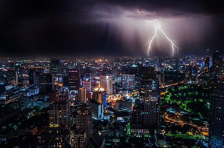 skycrapers with lightning thumbnail