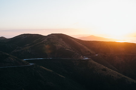 landscape photo of mountain during sunset thumbnail