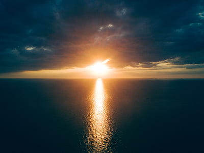 sea, dawn, nature, sky thumbnail